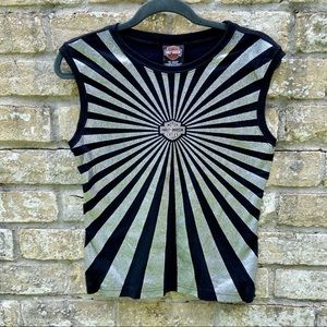 Harley Davidson Black & Silver Tee! 🌟